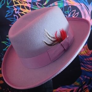 Lilac Light Purple 100% Wool Silk And Leather Lined Fedora Hat Men's Large